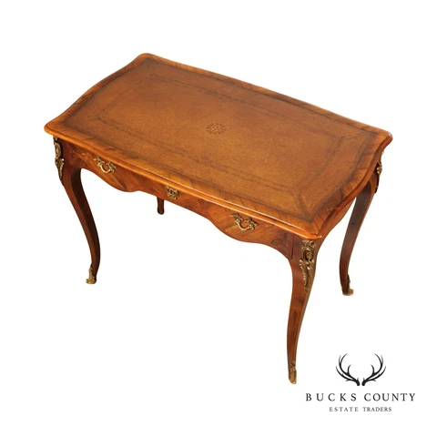 Theodore Alexander French Louis XV Style Leather Top Bureau Plat Writing Desk Cover