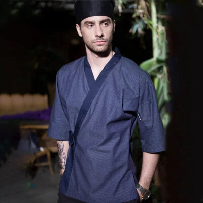 Japanese Chef Uniform Male Chef's Work Clothes Japanese Food Store Work clothes - Image 1 of 4