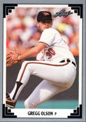 1991 Leaf Gregg Olson Baltimore Orioles #519 - Image 1 of 2
