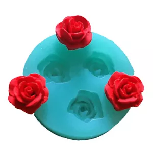 3 Beautiful Rose Flower Fondant Silicone Mold - Picture 1 of 5