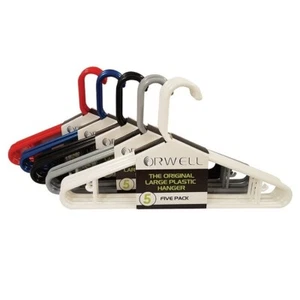 Orwell The Original Large Plastic Hanger 5 Pack Assorted Colours - Picture 1 of 1