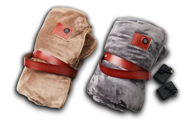 Nikki.Amsterdam The.Plaid Grey/Taupe kabellose Wärmedecke (150 x 130 cm) - Bild 1 von 4