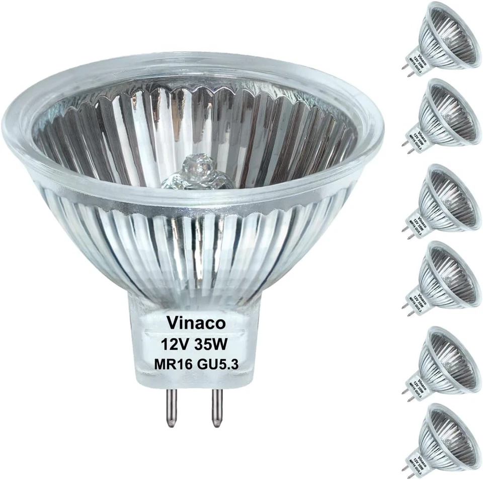 6 Pack MR16 Light Bulbs 35W 12V 2 Pin GU5.3 Base Dimmable, Spot Light Bulbs - Image 1 of 4