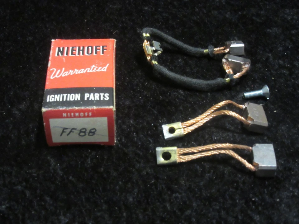NOS 1960-1966 Ford Lincoln Mercury Niehoff Starter Brush Set In Original Box Foto 1 de 3