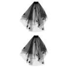 2 Pack Vintage Veil Funny Wedding Halloween Party Miss Bride Clothing