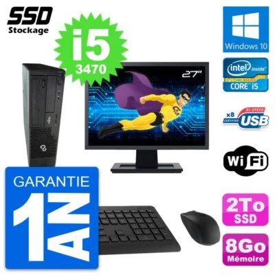 PC Fujitsu Esprimo E510 DT Pantalla 27" i5-3470 RAM 8Go SSD 2To Windows 10 Wifi - Imagen 1 de 4