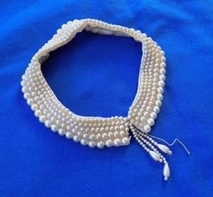 Vintage Collar Satin Lined 5 Rows Graduated Pearls Truly Regal Art Craft Japan - Picture 1 of 7