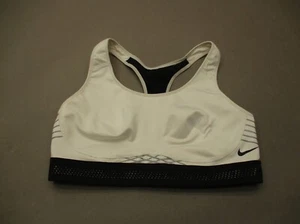 Nike Dri Fit Size S Womens White Unlined Wireless Pull On Sports Bras 7K - Picture 1 of 5