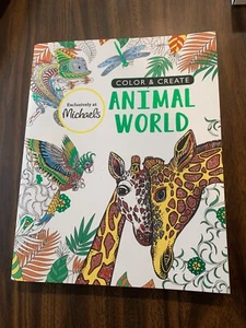 Color & Create Animal World Adult Coloring Book NEW Unused Michaels - Picture 1 of 5