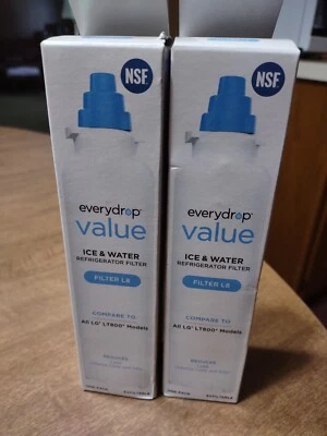 EveryDrop Value Ice Water Refrigerator Filter L8, W11367147 Lot LG LT800 NSF (2) - Image 1 of 3