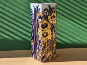 Hutschenreuther Porcelain Vase Germany Vintage Floral Cobalt 8" MADE IN GERMANY - Picture 1 of 10