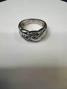 Ladies 850 Platinum 1/2 .50 ctw Diamonds Love Knot Baguette size 6 8.54 grams - Picture 1 of 22