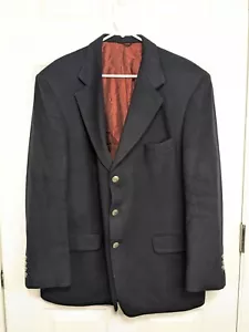 Brodeur Carvell Blazer Men's 46R Blue 100% Cashmere Single Breasted - Picture 1 of 13
