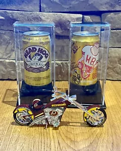 WASHINGTON REDSKINS HOGS firmado cerdo brebaje y cabeza latas de cerdo con exhibición y picadora - Imagen 1 de 10