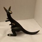 ❤️ Taxco Mexique bronze or noir vintage kangourou avec figurine statue bébé 3 3/4”H
