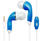 Blue Universal 3.5mm Earbuds Handsfree Remote Control with Mic. Stereo Headset