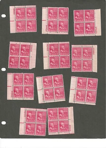 #806 2c JOHN ADAMS PREXIE LOT OF 11 PL BLK/4 MNH - Picture 1 of 1