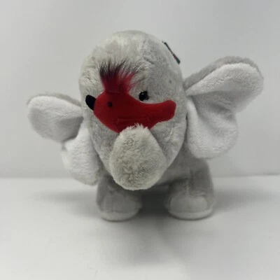 GANZ Gray Elephant & Friends HX1151  Red Bird Plaid Bow 11" Plush Stuffed Animal - Image 1 of 4
