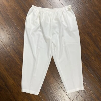 NEW Bend Over Vintage Pants Womens 28WP White Pull On Elastic Polyester NWT - Image 1 of 4