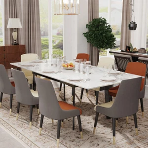 10-seat High Appearance Extendable Dining Table Sintered Stone 180cm Rectangular - Picture 1 of 19