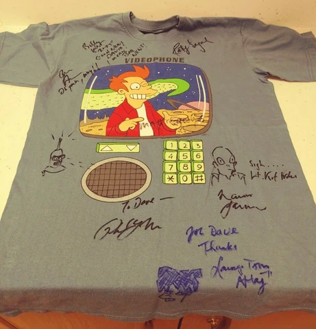 Futurama Cast Signed T-Shirt - Matt Groening - Plus Sketches Cover