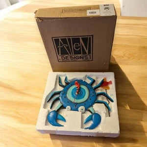 ALLEN DESIGN WALL CLOCK P1654 "BLUE CRAB" CRABE BLEU - Picture 1 of 5
