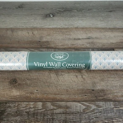 VTG Laura Ashley Wallpaper Palmetto 1 Roll Green Red Cottage Victorian Art Deco - Image 1 of 4