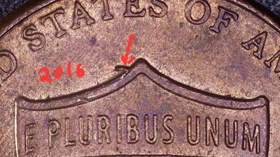 2016 P 2021 P Lincoln Shield Pennies Die Chip Errors  On Reverse - Image 1 of 4