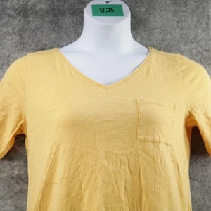 Eileen Fisher Shirt Women Small V Neck Pocket Tee Lightweight Organic Cotton Top - Picture 1 of 9
