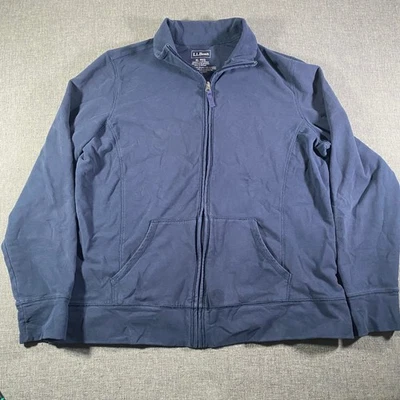 LL Bean Mujer Azul Marino Cremallera Completa Sudadera Chaqueta XL Algodón Regular Spandex Foto 1 de 4