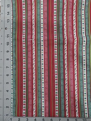 Tela de algodón a rayas de Navidad 2 yardas Foto 1 de 4