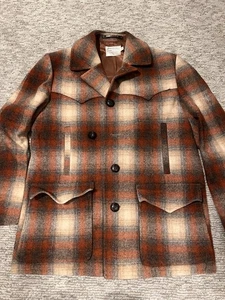 VTG 70's Pendleton Plaid Coat-High Grade Western Wear Mackinaw Chore Coat 44 - Picture 1 of 8
