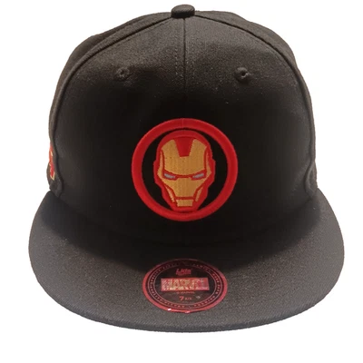 Marvel Lids Iron Man Hat Cap Black Fitted Size 7 5/8 Exclusive Collaboration - Imagem 1 de 4