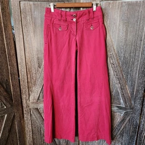 Pantalones chinos Anthropologie Ett:twa para mujer talla 0 rojos acampanados bolsillos elásticos - Imagen 1 de 8