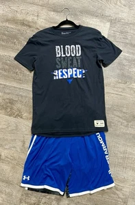 Under Armour, Boys 2-Piece Shorts & T-Shirt- XL-Blue Camo-Project Rock-NWT - Picture 1 of 10