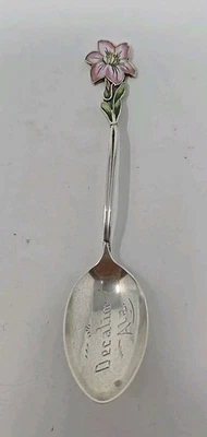 阿拉巴马州珐琅迪凯特纯银纪念品勺子 — 第 1/4 张图片