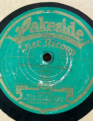 On to Victory March - Sousa's Band RARE Lakeside One-Side 78RPM c1910s Foto 1 de 2