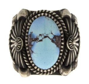 11.75 - Natural Golden Hill Turquoise Ring By Navajo Artist Delbert Gordon - Picture 1 of 4