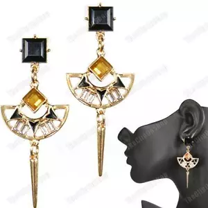 ÄGYPTISCHER REVIVAL Art Deco GOLD MODE OHRRINGE Vintage-Stil KERLEUCHTER SPIKE - Bild 1 von 14