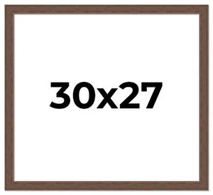 30x27 Frame Brown Barnwood Picture Frame Photo Frame UV Acrylic, Acid Free - Picture 1 of 10