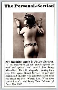 Postcard The Personals Section Box 5002 Prison of Lover Cheeky Nude Female - Picture 1 of 2