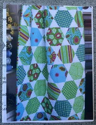 Virginia May Patterns Garden Party Hexagon NEW Quilt Pattern - Image 1 of 4
