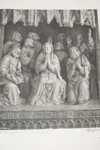 GRAVUR CHINA TRUPHEME SIGNIERT KATHEDRALE CHARTRES RELIGIÖSES PFINGSTEN (R353) - Bild 1 von 1