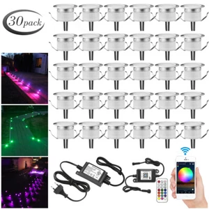 30Pack 31mm Smart WIFI Control RGB Garden Stair Step LED Deck Rail Lights Set - Picture 1 of 11