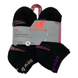 New Balance Girl's 8Pk Performance Active Cushion Low-Cut Socks Small B94 - Picture 1 of 2