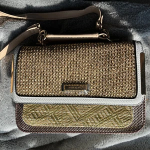 River Island Gold Mini Satchel Bag With Detachable Cross Body Strap. Brand New - Picture 1 of 13