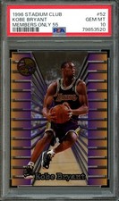 1996 Stadium Club #52 KOBE BRYANT RC  Members Only 55  Lakers/HOF  PSA 10 GEM MT