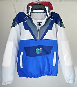 Rare Vintage Nintendo 64 Windbreaker Jacket Men's Medium (Quarter-Zip / Hooded) - Picture 1 of 24