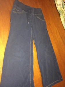 Gap Kids Girl's XS 4-5 Blue Stretch Cotton Pants Back Pockets Drawstring Waist - Picture 1 of 3