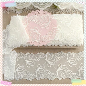 100cm Beige White Embroidery Lace 10cm Trim Applique Sewing hairband Lolita DIY - Picture 1 of 2
